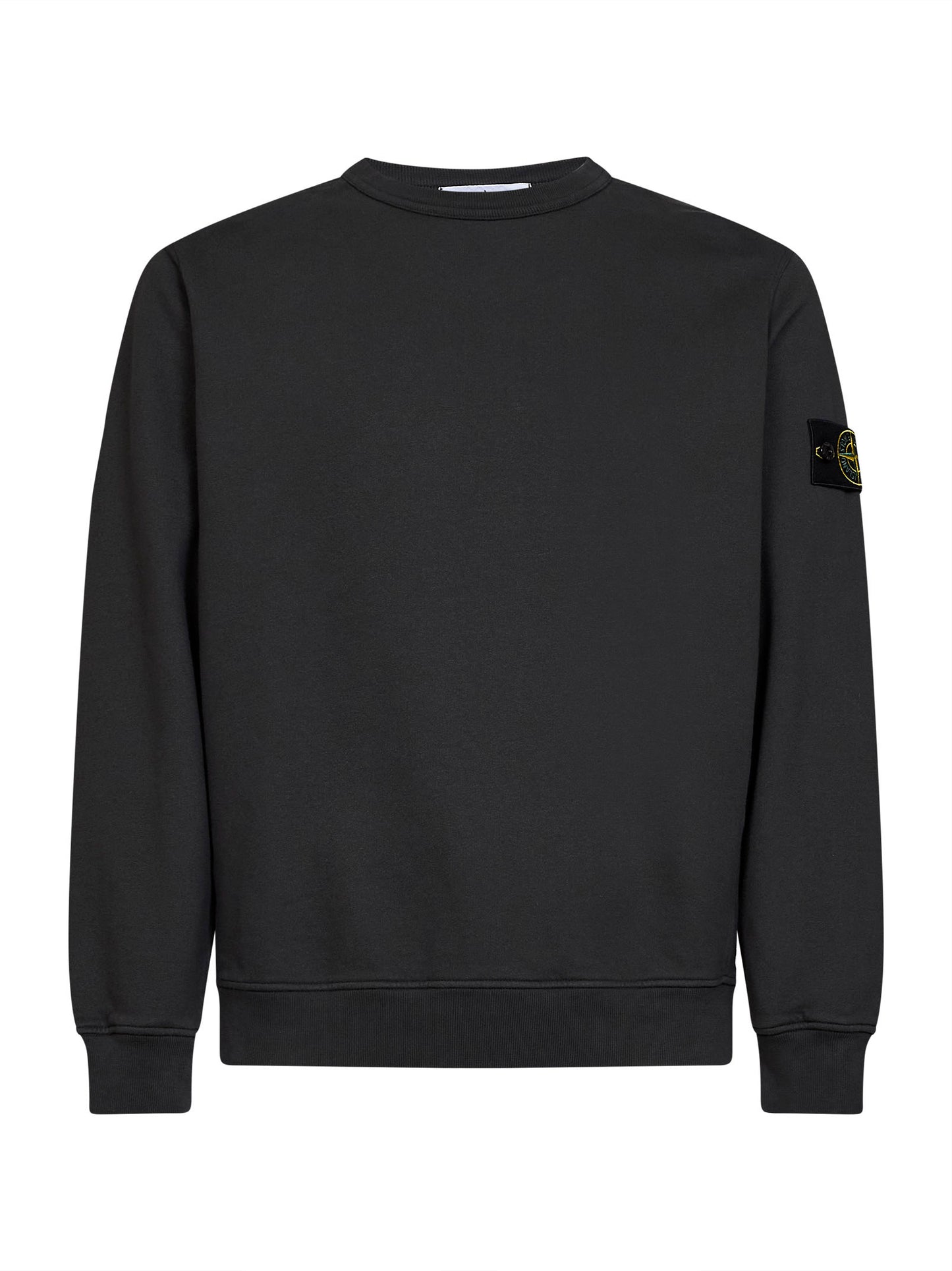 Lead grey organic stretch cotton crewneck sweatshirt