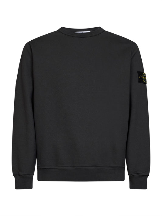 Lead grey organic stretch cotton crewneck sweatshirt