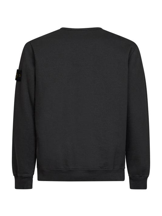 Lead grey organic stretch cotton crewneck sweatshirt