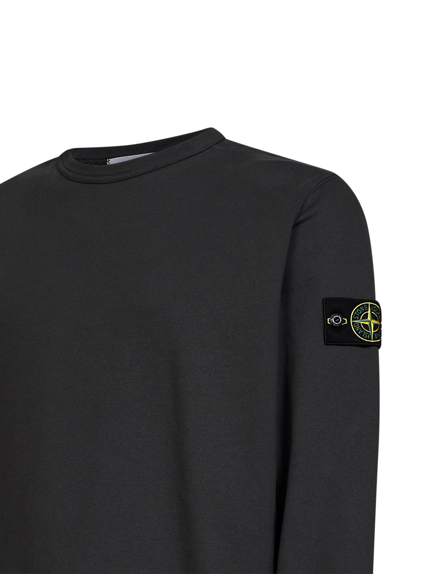 Lead grey organic stretch cotton crewneck sweatshirt
