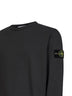 Lead grey organic stretch cotton crewneck sweatshirt