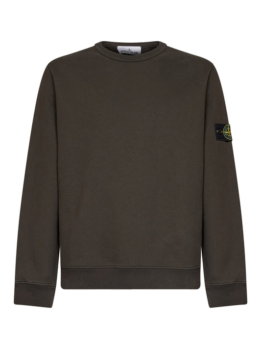 Coal grey organic stretch cotton crewneck sweatshirt