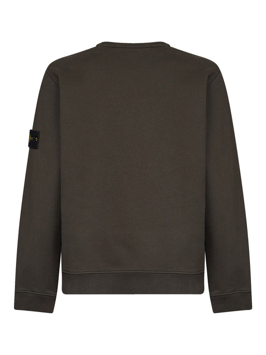 Coal grey organic stretch cotton crewneck sweatshirt