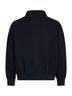Felpa stile polo oversize in cotone tubolare blu navy