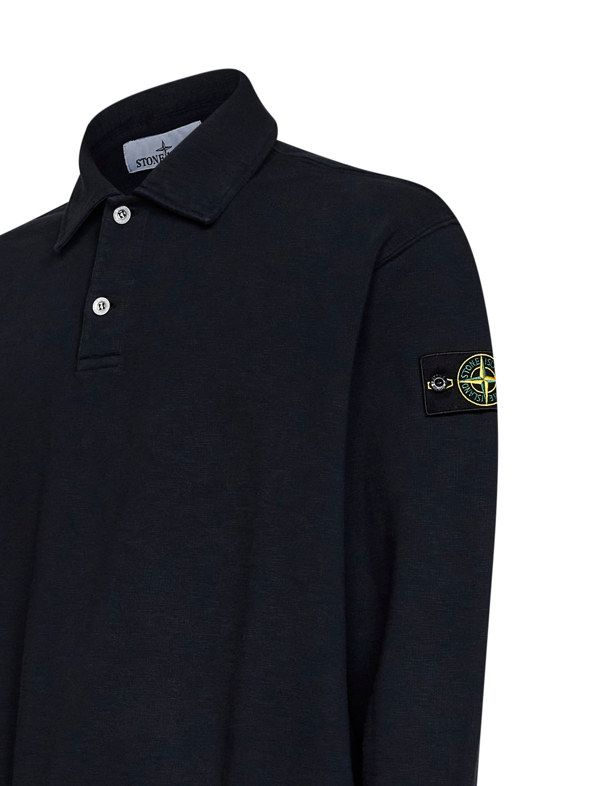 Felpa stile polo oversize in cotone tubolare blu navy