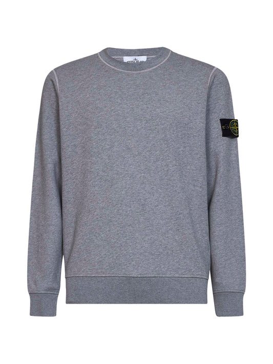 Melange grey melange organic cotton crewneck sweatshirt
