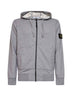 Grey mélange organic cotton zip-up hoodie