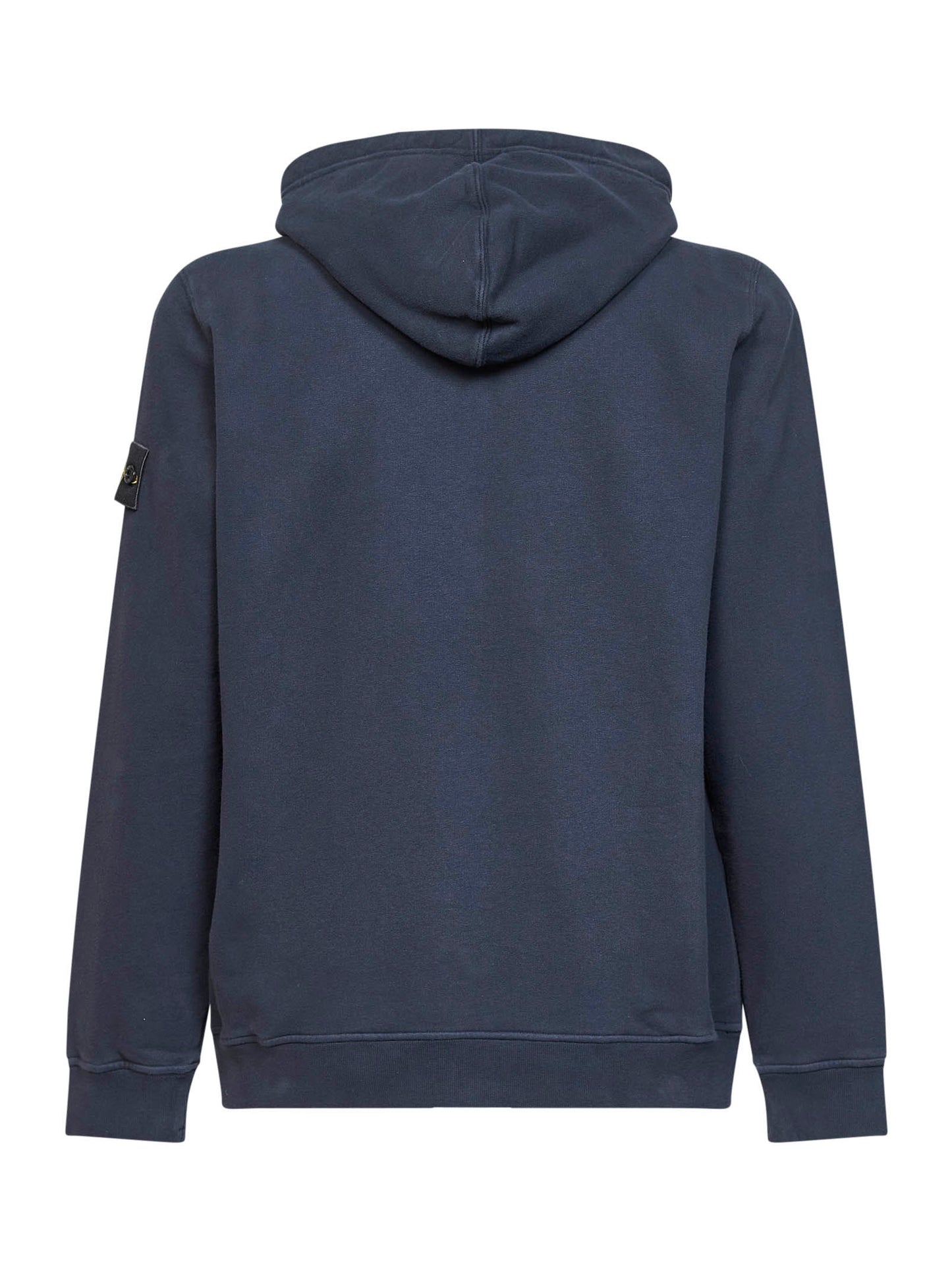 Felpa con zip e cappuccio in cotone organico blu