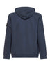 Felpa con zip e cappuccio in cotone organico blu