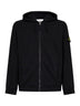 Black organic cotton zip-up hoodie