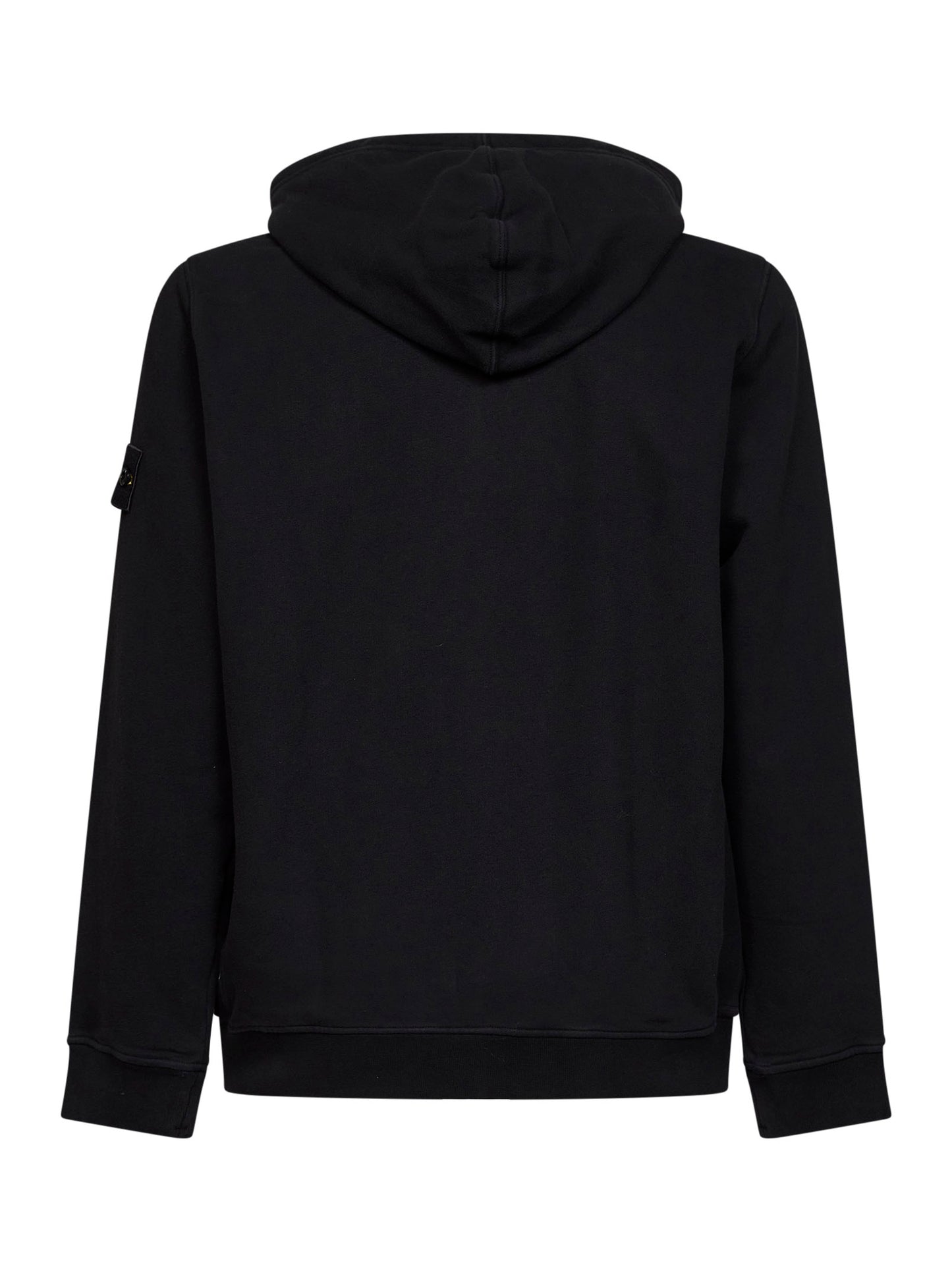 Black organic cotton zip-up hoodie