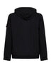 Black organic cotton zip-up hoodie