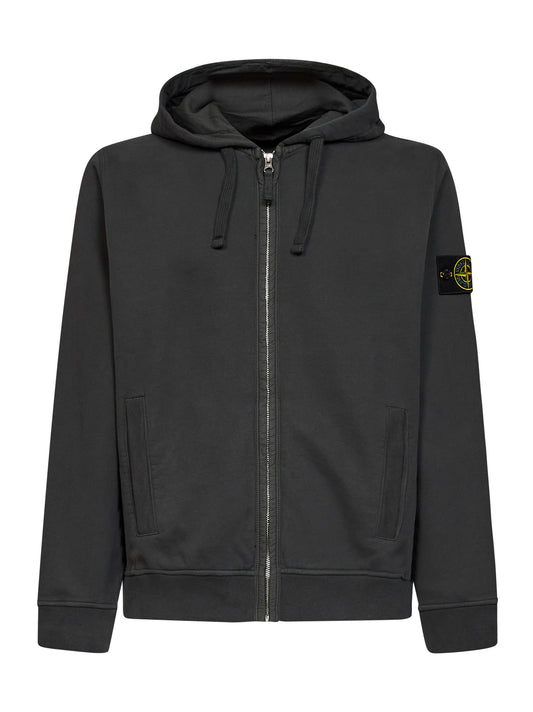 Lead grey organic cotton zip-up hoodie