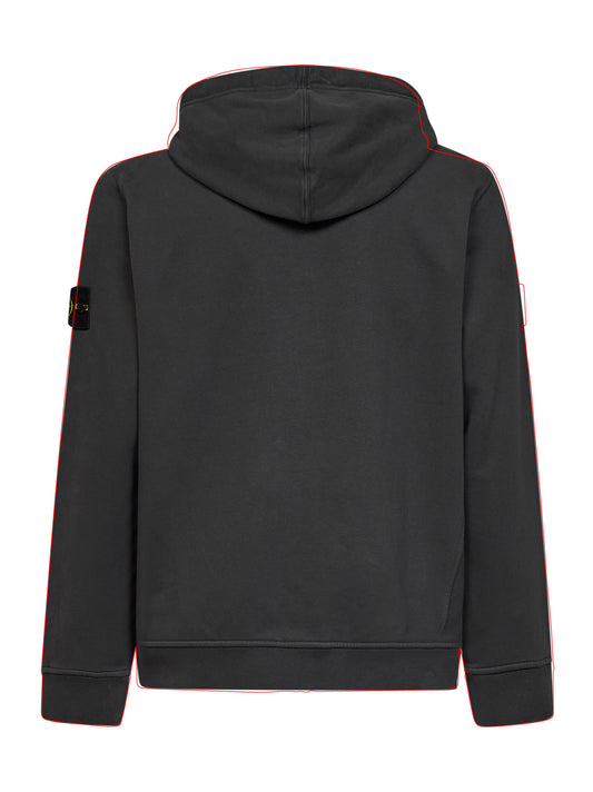 Lead grey organic cotton zip-up hoodie