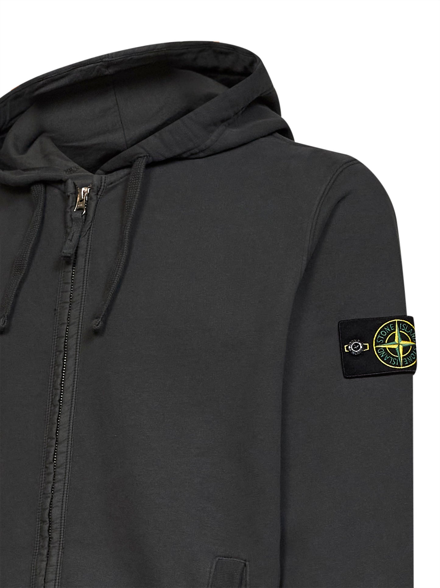 Lead grey organic cotton zip-up hoodie