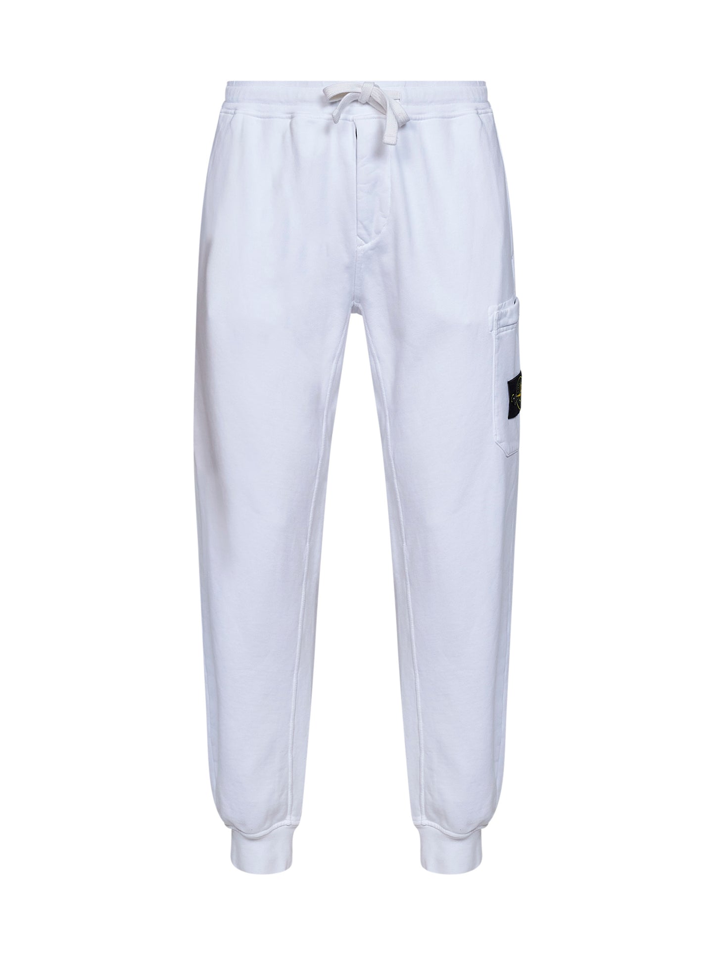 Jogger cargo in felpa di cotone biologico bianco