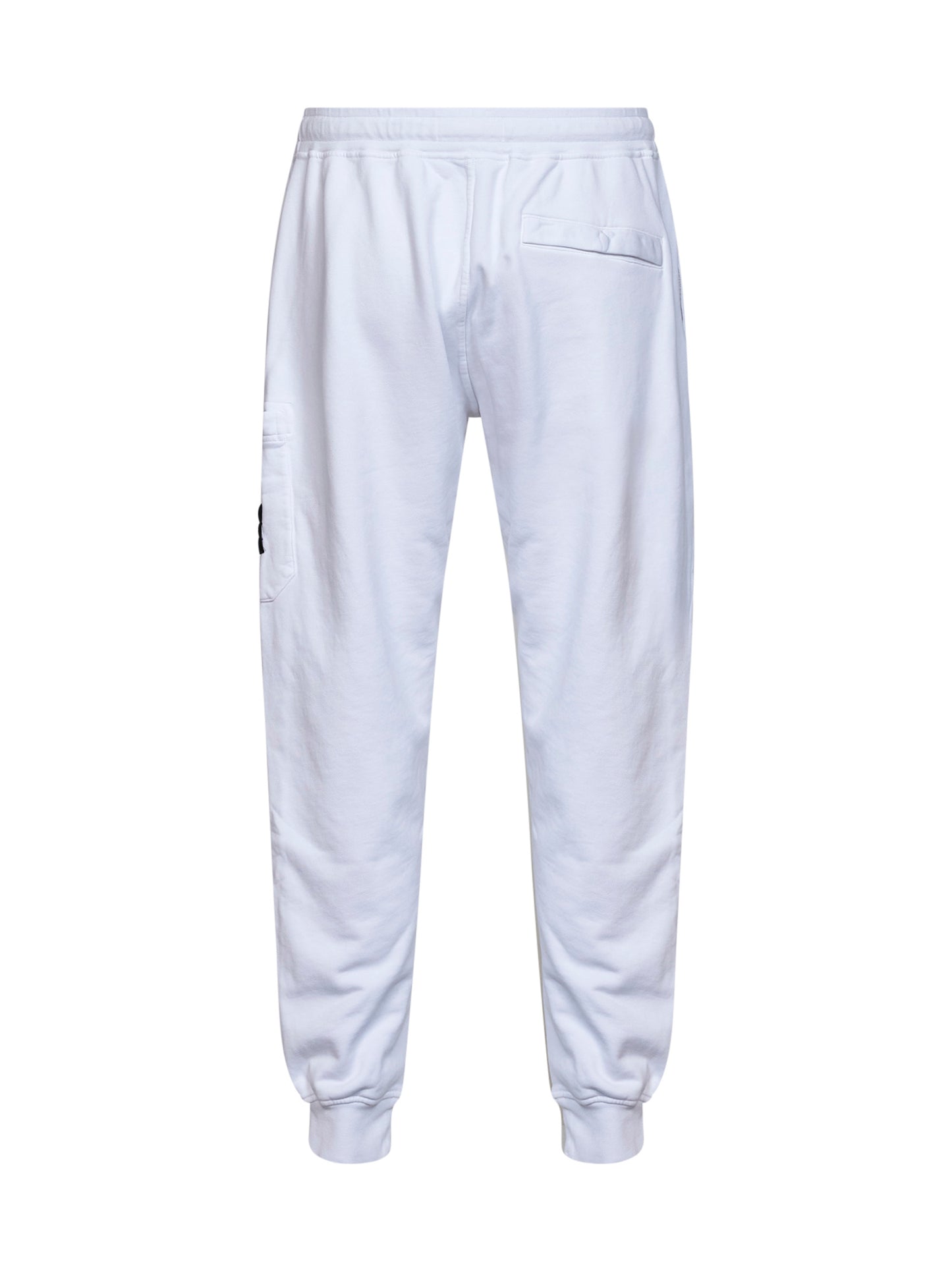 Jogger cargo in felpa di cotone biologico bianco