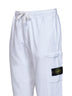 Jogger cargo in felpa di cotone biologico bianco