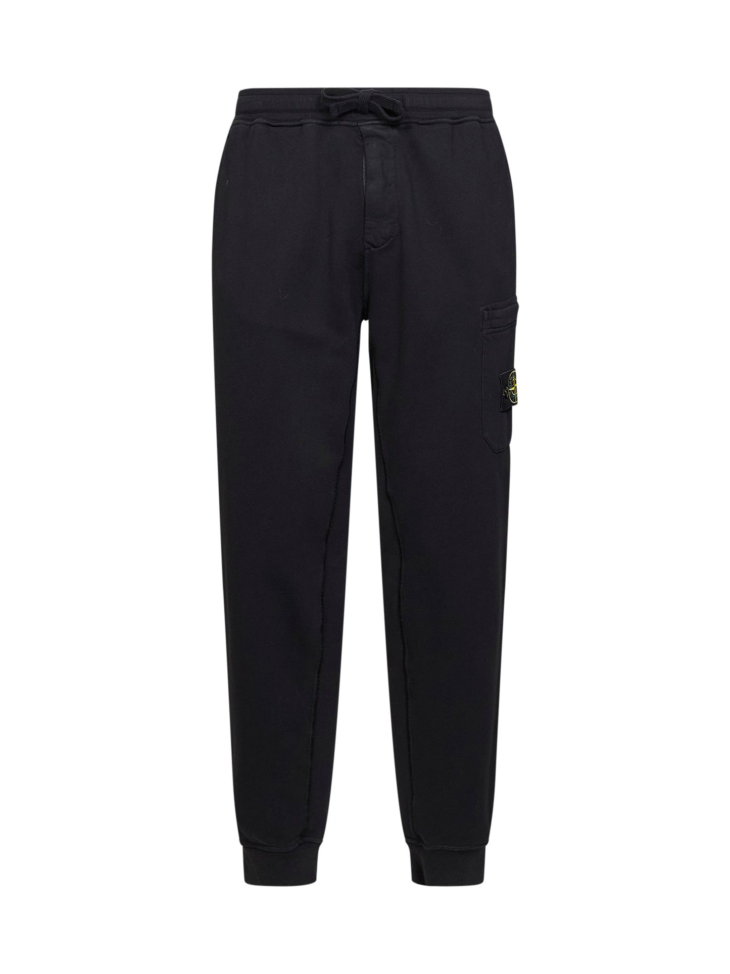 Jogger cargo in felpa di cotone biologico nero
