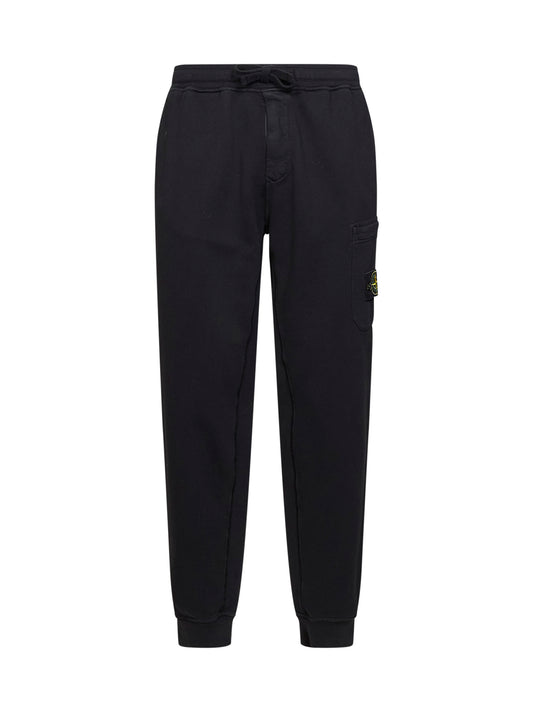 Jogger cargo in felpa di cotone biologico nero