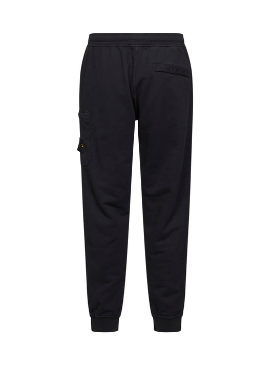 Jogger cargo in felpa di cotone biologico nero