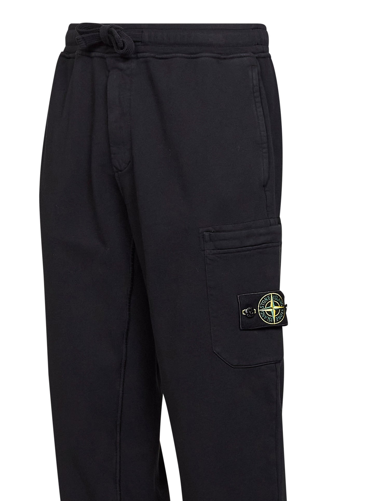 Jogger cargo in felpa di cotone biologico nero