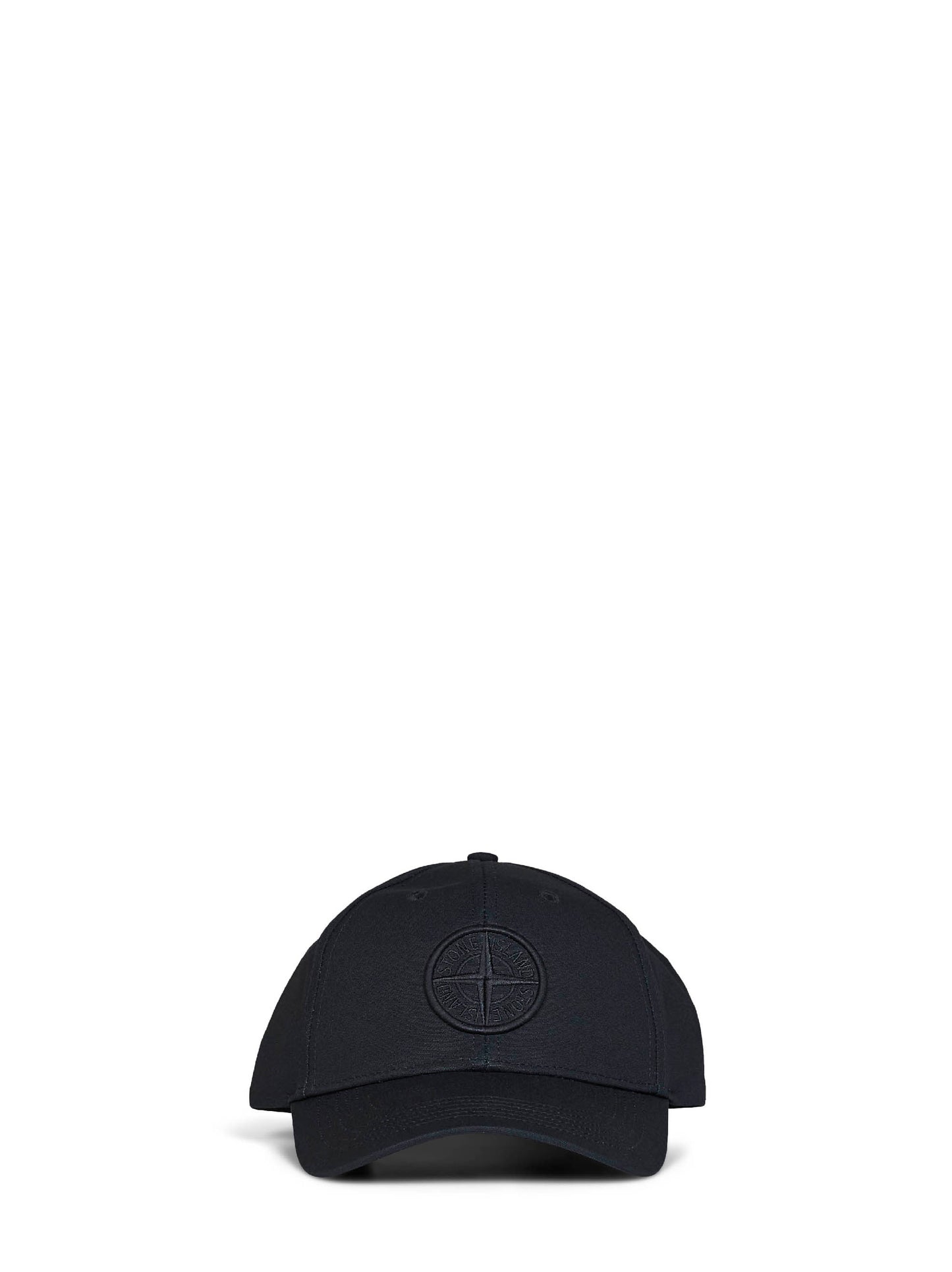 Black cotton rep embroidered baseball cap