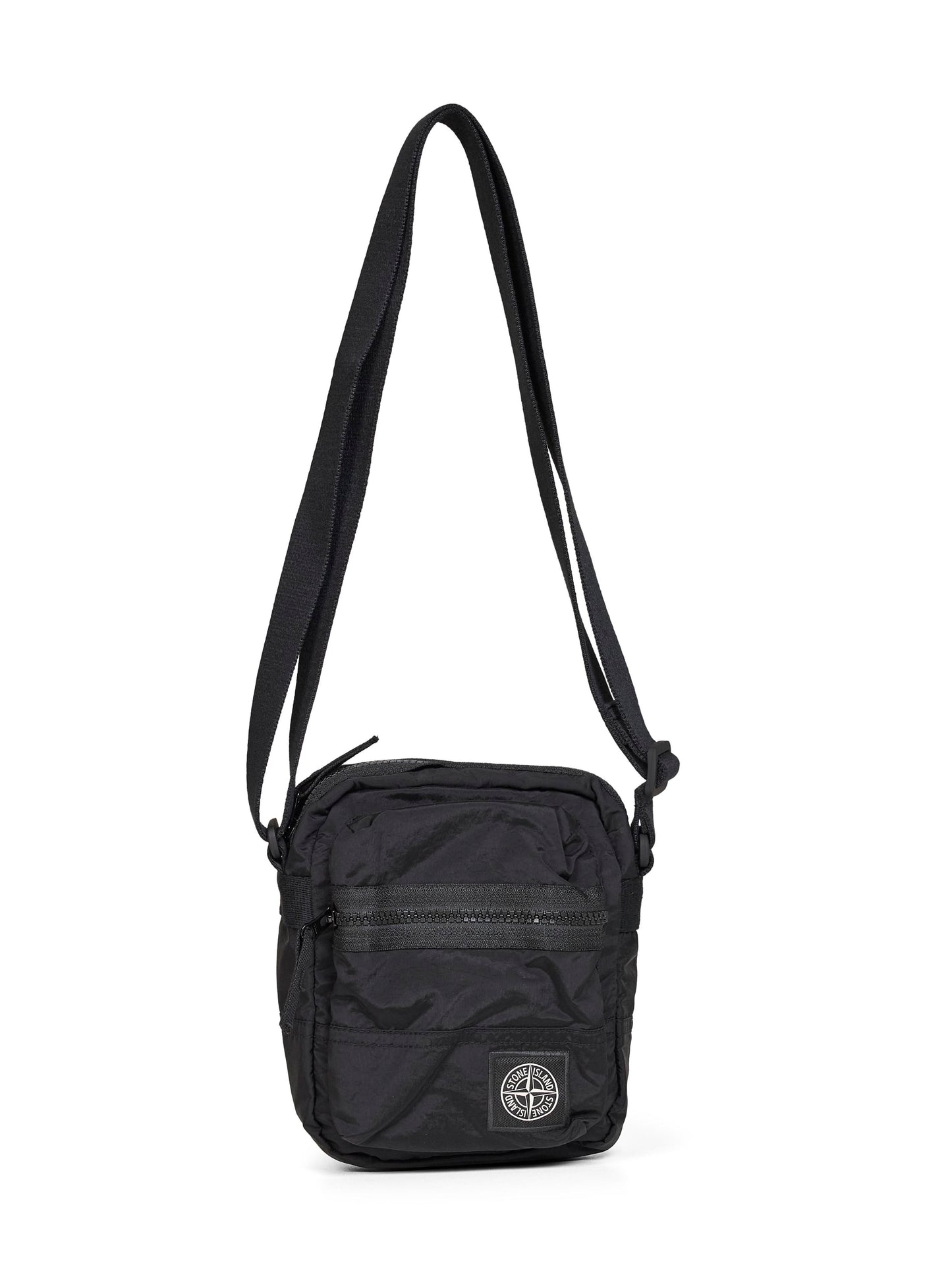 Borsa a tracolla Coated Nylon Metal nera
