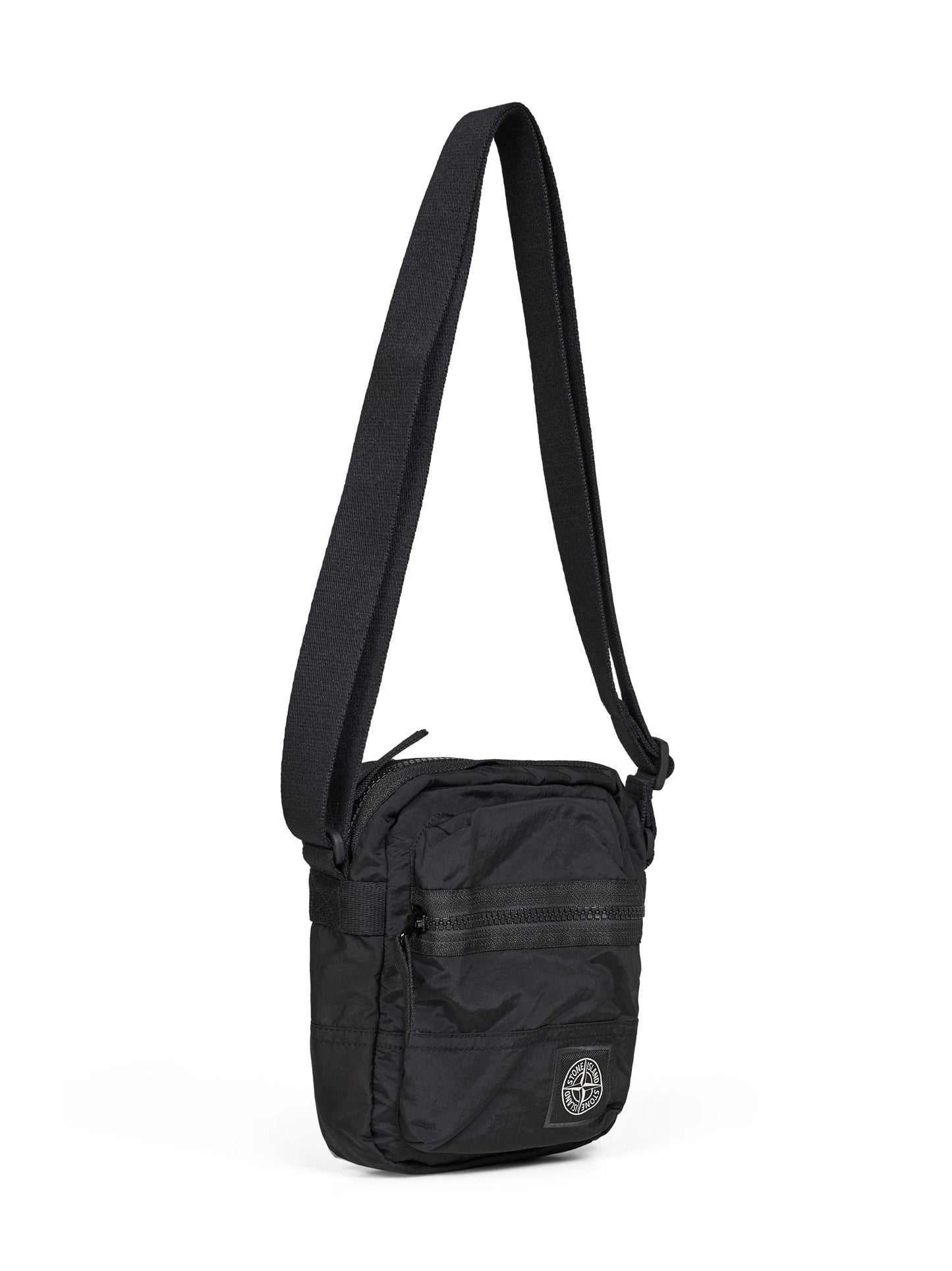 Borsa a tracolla Coated Nylon Metal nera