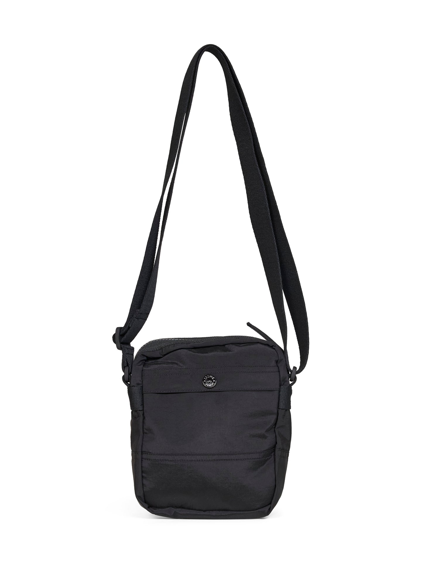 Borsa a tracolla Coated Nylon Metal nera