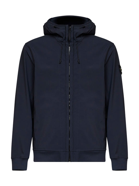 Blue Soft Shell-R hooded jacket