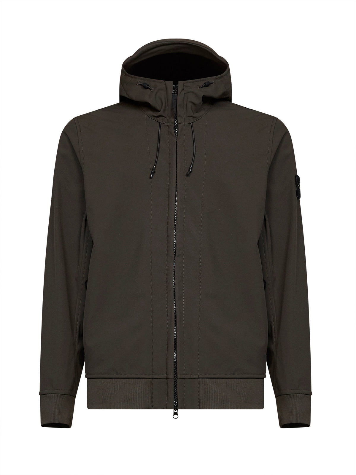 Giacca con cappuccio in Soft Shell-R carbone