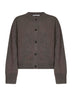Cardigan girocollo Arvine in magli di lana e cashmere topo
