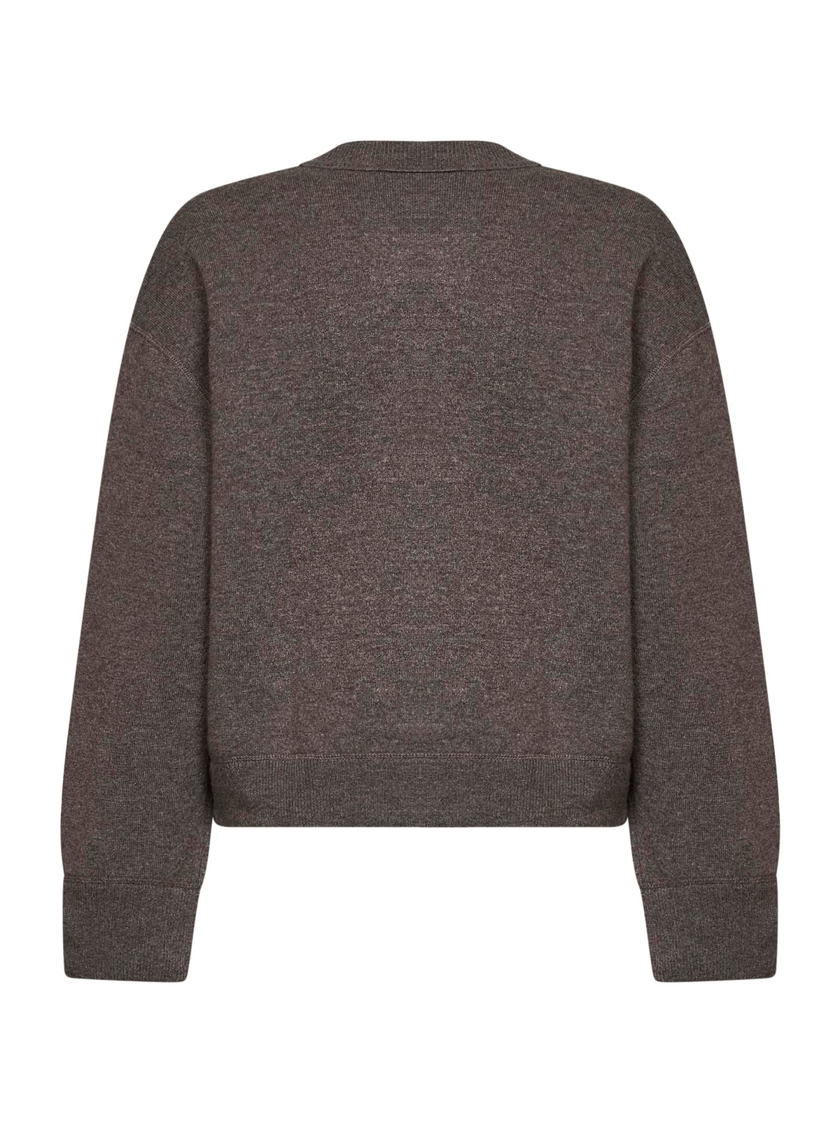 Cardigan girocollo Arvine in magli di lana e cashmere topo