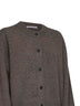 Cardigan girocollo Arvine in magli di lana e cashmere topo