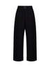 Pantaloni con cintura a gamba curva Chatto in misto lana nera