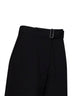 Pantaloni con cintura a gamba curva Chatto in misto lana nera