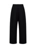 Pantaloni con cintura a gamba curva Chatto in misto lana nera