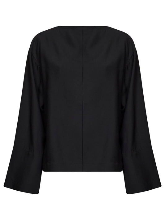 Top aperto sulla schiena Eorsa in twill nero