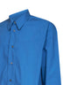 Camicia Hals in popeline effetto carta blu uniforme