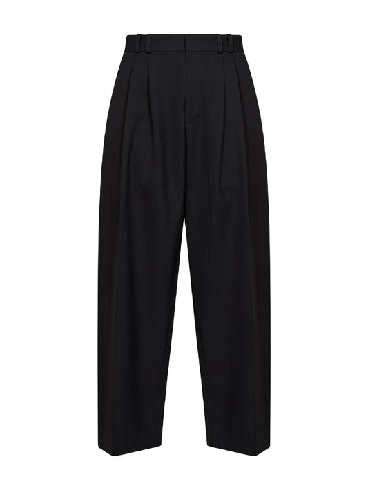 Pantaloni Line in lana tecnica nera