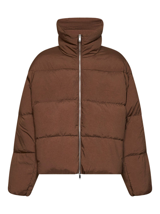 Bark brown nylon Massey down jacket