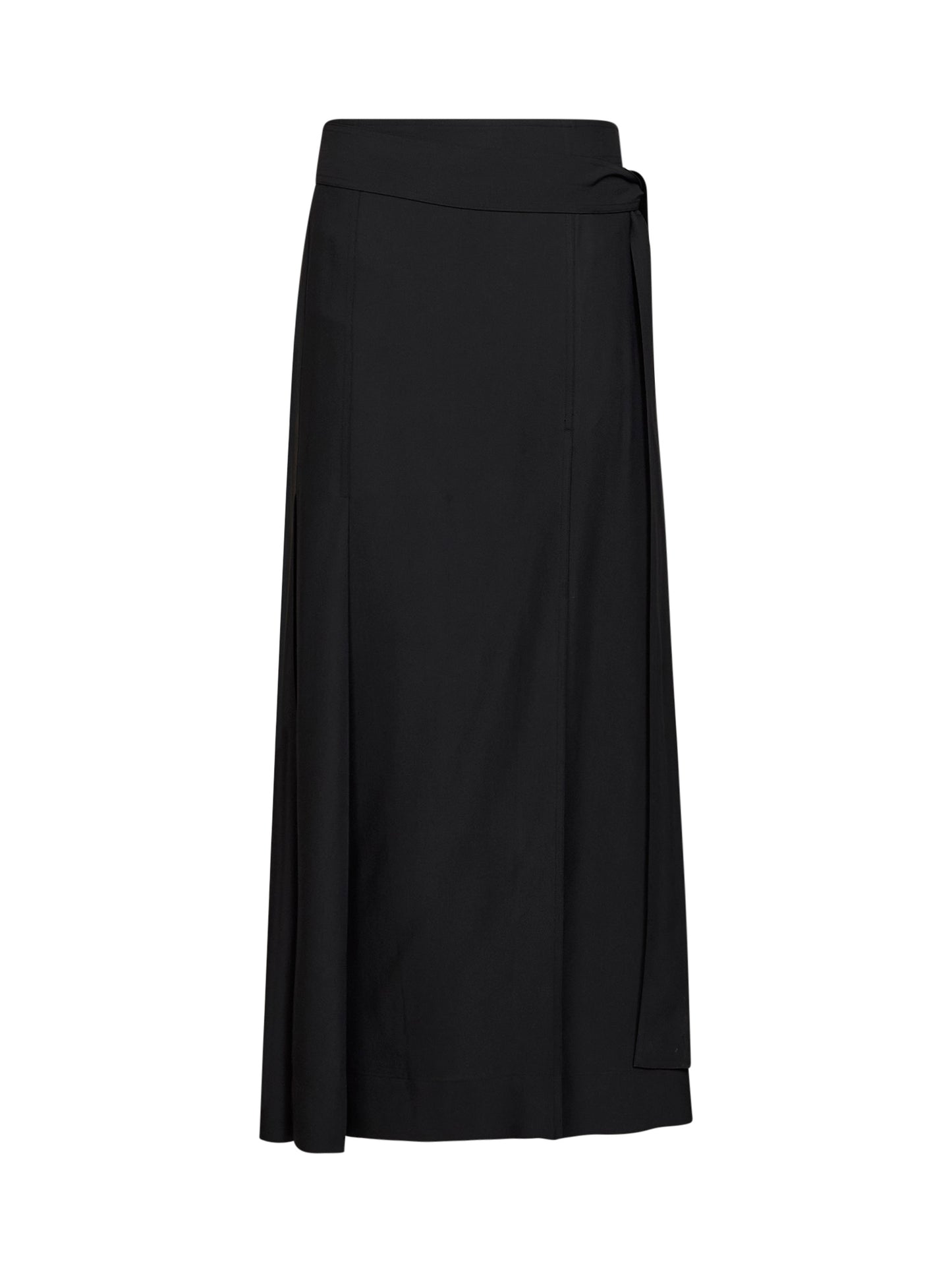 Gonna lunga effetto portafoglio Mile in twill nero