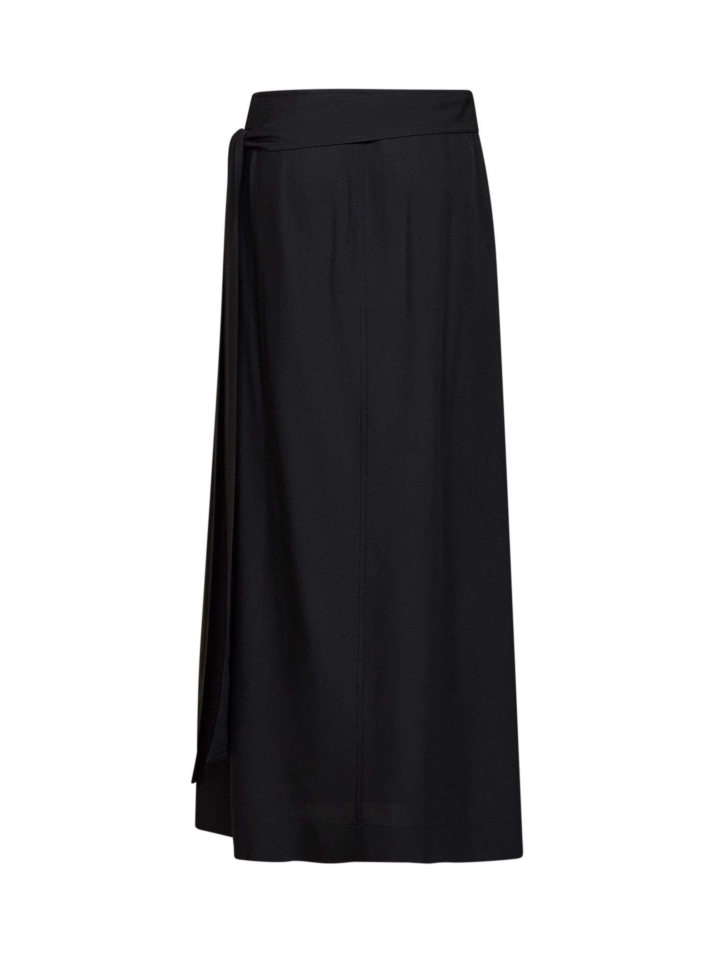 Gonna lunga effetto portafoglio Mile in twill nero