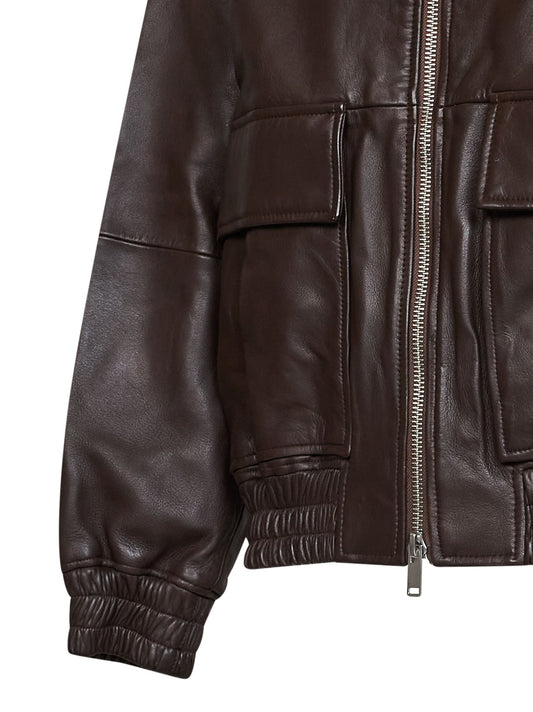Brown lambskin Piston aviator-style blouson