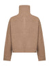 Oatmeal ribbed knit Sandos zip-up cardigan