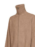 Oatmeal ribbed knit Sandos zip-up cardigan