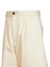 Pantaloni con pince Sorte in twill di cotone crema
