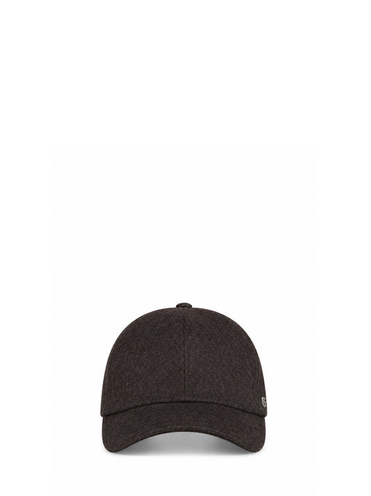 Dark brown virgin wool Denver baseball cap
