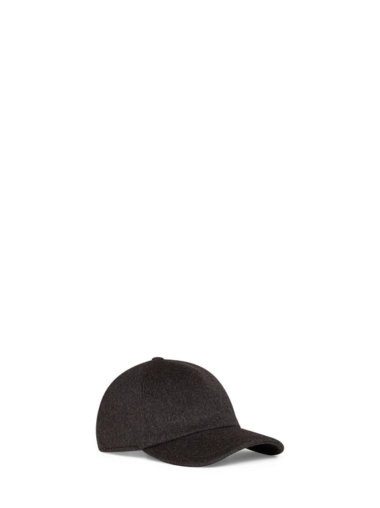 Dark brown virgin wool Denver baseball cap